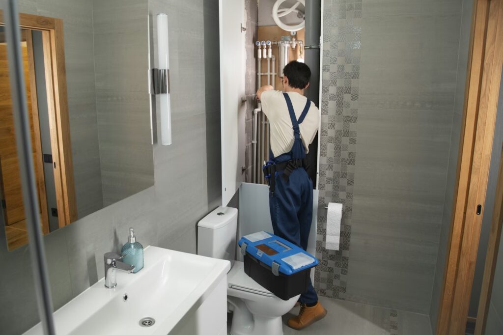 commercial plumbing contractor installing piping system in Mesa Arizona