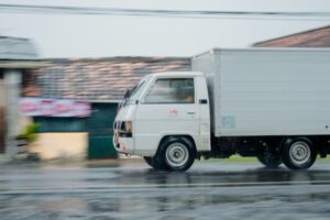 commercial box truck parked at Arizona business location