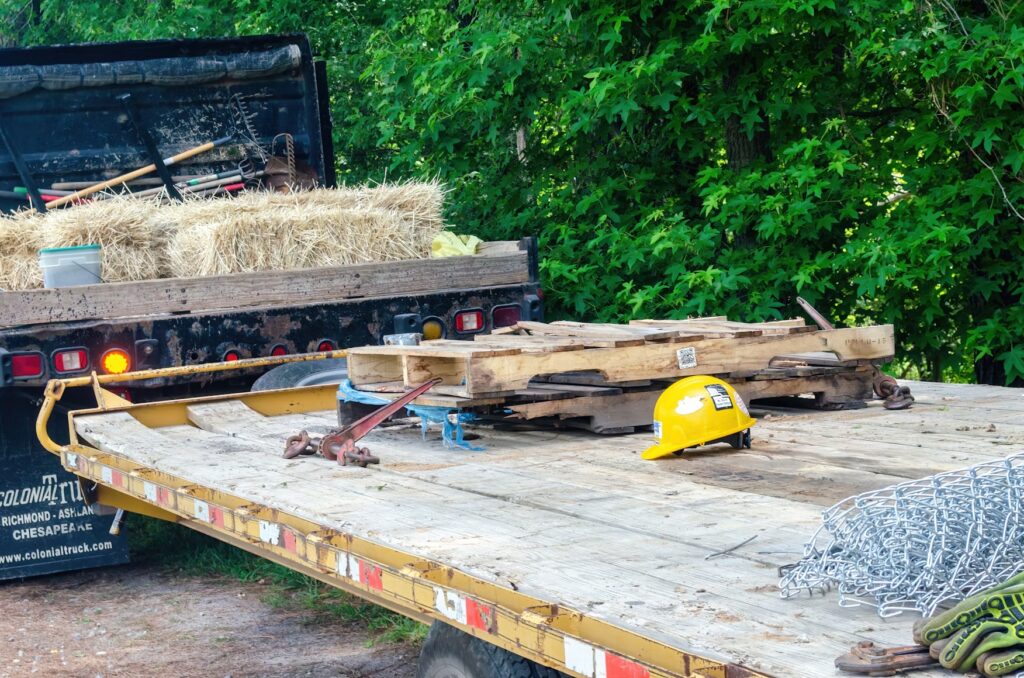 contractor tools and equipment carried on a work truck