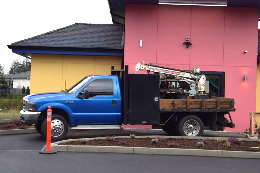 electrician commercial service van at a jobsite