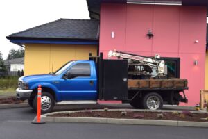 electrician commercial service van at a jobsite